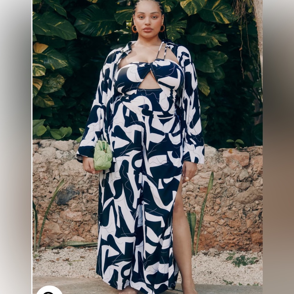 String One Shoulder With Front Cut-Out and matching pants